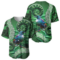 Tui Bird Koru Silver Fern Aotearoa Baseball Jersey LT9 - Polynesian Pride