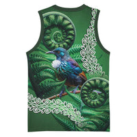 Tui Bird Koru Silver Fern Aotearoa Basketball Jersey LT9 - Polynesian Pride