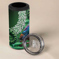 Tui Bird Koru Silver Fern Aotearoa 4 in 1 Can Cooler Tumbler LT9 - Polynesian Pride