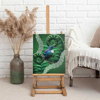 Tui Bird Koru Silver Fern Aotearoa Canvas Wall Art LT9 - Polynesian Pride
