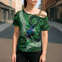 Tui Bird Koru Silver Fern Aotearoa Cross Shoulder Shirt LT9 - Polynesian Pride