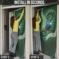 Tui Bird Koru Silver Fern Aotearoa Door Cover LT9 - Polynesian Pride