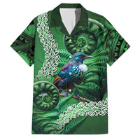 Tui Bird Koru Silver Fern Aotearoa Family Matching Off Shoulder Maxi Dress and Hawaiian Shirt