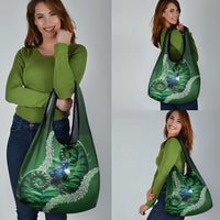 Tui Bird Koru Silver Fern Aotearoa Grocery Bag LT9 - Polynesian Pride