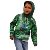 Tui Bird Koru Silver Fern Aotearoa Kid Hoodie LT9 - Polynesian Pride