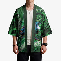Tui Bird Koru Silver Fern Aotearoa Kimono LT9 - Polynesian Pride