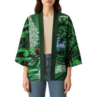 Tui Bird Koru Silver Fern Aotearoa Kimono LT9 - Polynesian Pride