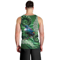 Tui Bird Koru Silver Fern Aotearoa Men Tank Top LT9 - Polynesian Pride