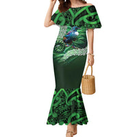 Tui Bird Koru Silver Fern Aotearoa Mermaid Dress LT9 Women Green - Polynesian Pride