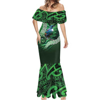 Tui Bird Koru Silver Fern Aotearoa Mermaid Dress LT9 - Polynesian Pride