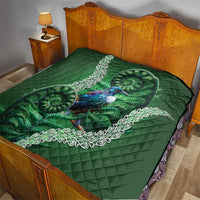 Tui Bird Koru Silver Fern Aotearoa Quilt LT9 - Polynesian Pride