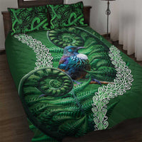Tui Bird Koru Silver Fern Aotearoa Quilt Bed Set LT9 Green - Polynesian Pride