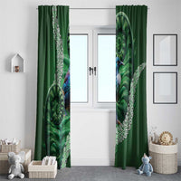 Tui Bird Koru Silver Fern Aotearoa Window Curtain LT9 - Polynesian Pride