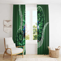 Tui Bird Koru Silver Fern Aotearoa Window Curtain LT9 - Polynesian Pride