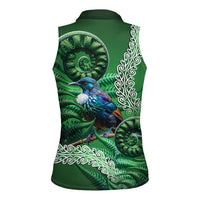 Tui Bird Koru Silver Fern Aotearoa Women Sleeveless Polo Shirt LT9 - Polynesian Pride