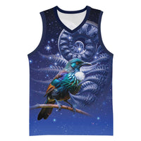 Tui Bird Matariki Galaxy Basketball Jersey Koru Silver Fern Aotearoa LT9 Unisex Galaxy - Polynesian Pride