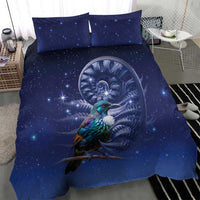Tui Bird Matariki Galaxy Bedding Set Koru Silver Fern Aotearoa LT9 - Polynesian Pride