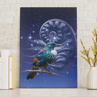 Tui Bird Matariki Galaxy Canvas Wall Art Koru Silver Fern Aotearoa LT9 Without Frame Galaxy - Polynesian Pride