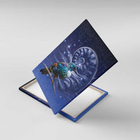 Tui Bird Matariki Galaxy Canvas Wall Art Koru Silver Fern Aotearoa LT9 With Frame Galaxy - Polynesian Pride