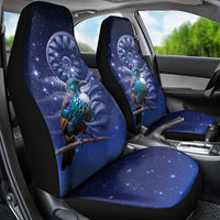 Tui Bird Matariki Galaxy Car Seat Cover Koru Silver Fern Aotearoa LT9 - Polynesian Pride