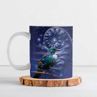Tui Bird Matariki Galaxy Ceramic Mug Koru Silver Fern Aotearoa LT9 Galaxy - Polynesian Pride