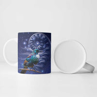 Tui Bird Matariki Galaxy Ceramic Mug Koru Silver Fern Aotearoa LT9 - Polynesian Pride