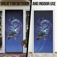 Tui Bird Matariki Galaxy Door Cover Koru Silver Fern Aotearoa