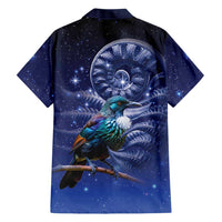 Tui Bird Matariki Galaxy Family Matching Short Sleeve Bodycon Dress and Hawaiian Shirt Koru Silver Fern Aotearoa