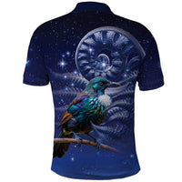 Tui Bird Matariki Galaxy Polo Shirt Koru Silver Fern Aotearoa LT9 - Polynesian Pride