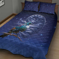 Tui Bird Matariki Galaxy Quilt Bed Set Koru Silver Fern Aotearoa LT9 - Polynesian Pride