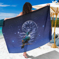 Tui Bird Matariki Galaxy Sarong Koru Silver Fern Aotearoa LT9 One Size 44 x 66 inches Galaxy - Polynesian Pride