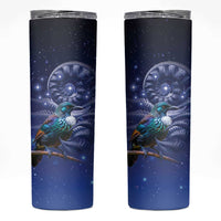 Tui Bird Matariki Galaxy Skinny Tumbler Koru Silver Fern Aotearoa LT9 Galaxy - Polynesian Pride
