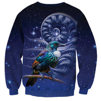 Tui Bird Matariki Galaxy Sweatshirt Koru Silver Fern Aotearoa LT9 - Polynesian Pride