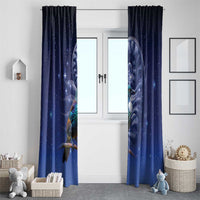 Tui Bird Matariki Galaxy Window Curtain Koru Silver Fern Aotearoa LT9 - Polynesian Pride