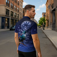 Tui Bird Matariki Galaxy Zipper Polo Shirt Koru Silver Fern Aotearoa LT9 - Polynesian Pride