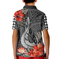 Hawaii Fish Hook Kid Polo Shirt Polynesian Vintage Vibes LT9 - Polynesian Pride