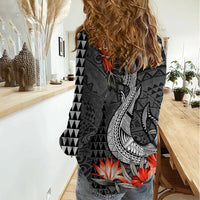 Personalised Hawaii Fish Hook Women Casual Shirt Polynesian Vintage Vibes LT9 - Polynesian Pride