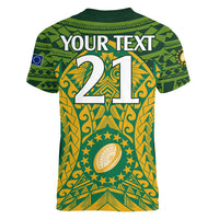 Personalised Cook Islands Rugby Women V Neck T Shirt Kukis Athletic Style LT9 - Polynesian Pride