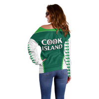 Polynesian Pride Cook Islands Rugby Off Shoulder Sweater No1 LT9 - Polynesian Pride