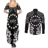 Cook Islands Ra o te Ui Ariki Est 1967 Couples Matching Summer Maxi Dress and Long Sleeve Button Shirt LT9 - Polynesian Pride