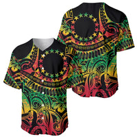 Cook Islands 15 Stars Baseball Jersey Kuki Airani Polynesian Tribal Wave Tattoo