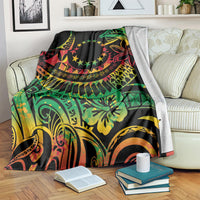 Cook Islands 15 Stars Blanket Kuki Airani Polynesian Tribal Wave Tattoo LT9 Reggae - Polynesian Pride