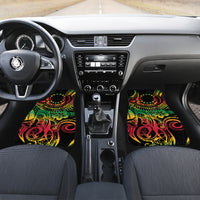 Cook Islands 15 Stars Car Mats Kuki Airani Polynesian Tribal Wave Tattoo LT9 Set 2pcs - Front Reggae - Polynesian Pride