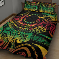 Cook Islands 15 Stars Quilt Bed Set Kuki Airani Polynesian Tribal Wave Tattoo LT9 - Polynesian Pride