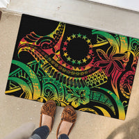 Cook Islands 15 Stars Rubber Doormat Kuki Airani Polynesian Tribal Wave Tattoo LT9 - Polynesian Pride