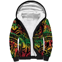 Cook Islands 15 Stars Sherpa Hoodie Kuki Airani Polynesian Tribal Wave Tattoo LT9 Unisex Reggae - Polynesian Pride