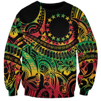 Cook Islands 15 Stars Sweatshirt Kuki Airani Polynesian Tribal Wave Tattoo LT9 Unisex Reggae - Polynesian Pride