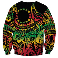 Cook Islands 15 Stars Sweatshirt Kuki Airani Polynesian Tribal Wave Tattoo LT9 - Polynesian Pride