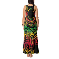 Cook Islands 15 Stars Tank Maxi Dress Kuki Airani Polynesian Tribal Wave Tattoo LT9 - Polynesian Pride