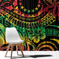 Cook Islands 15 Stars Window Curtain Kuki Airani Polynesian Tribal Wave Tattoo LT9 - Polynesian Pride
